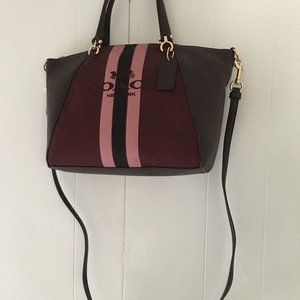 Coach Horse And Carriage Jacquard Prairie Satchel 69646 Oxblood/Gold